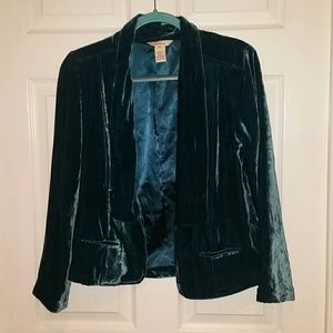 Turquoise velvet blazer
